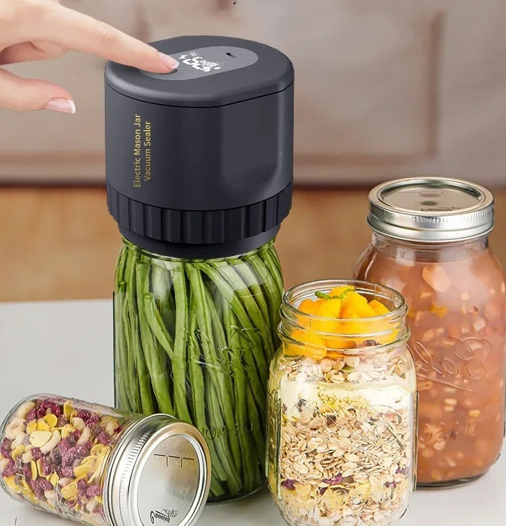Mosrugs | Cordless Mason Jar Vacuum Sealer Kit – Wide Mouth Food Preservation System with Airtight Electric Seal