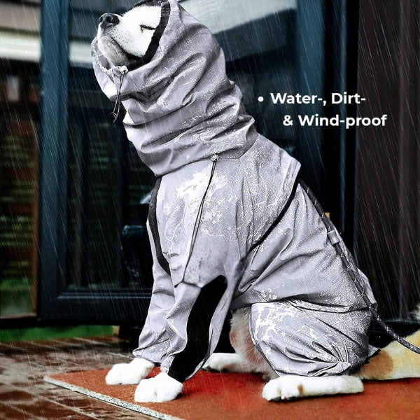 Mosrugs | Waterproof Dog Coat with Legs – Reflective Dog Rain Jacket for Small & Large Breeds | Best Rain Coat for Dogs UK