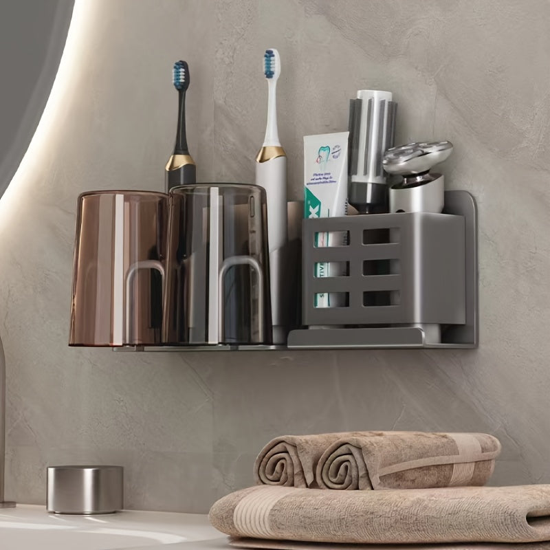 Mosrugs | BristleHub Wall-Mounted Electric Toothbrush Holder – Aluminium Bathroom Organiser with Drainage Holes