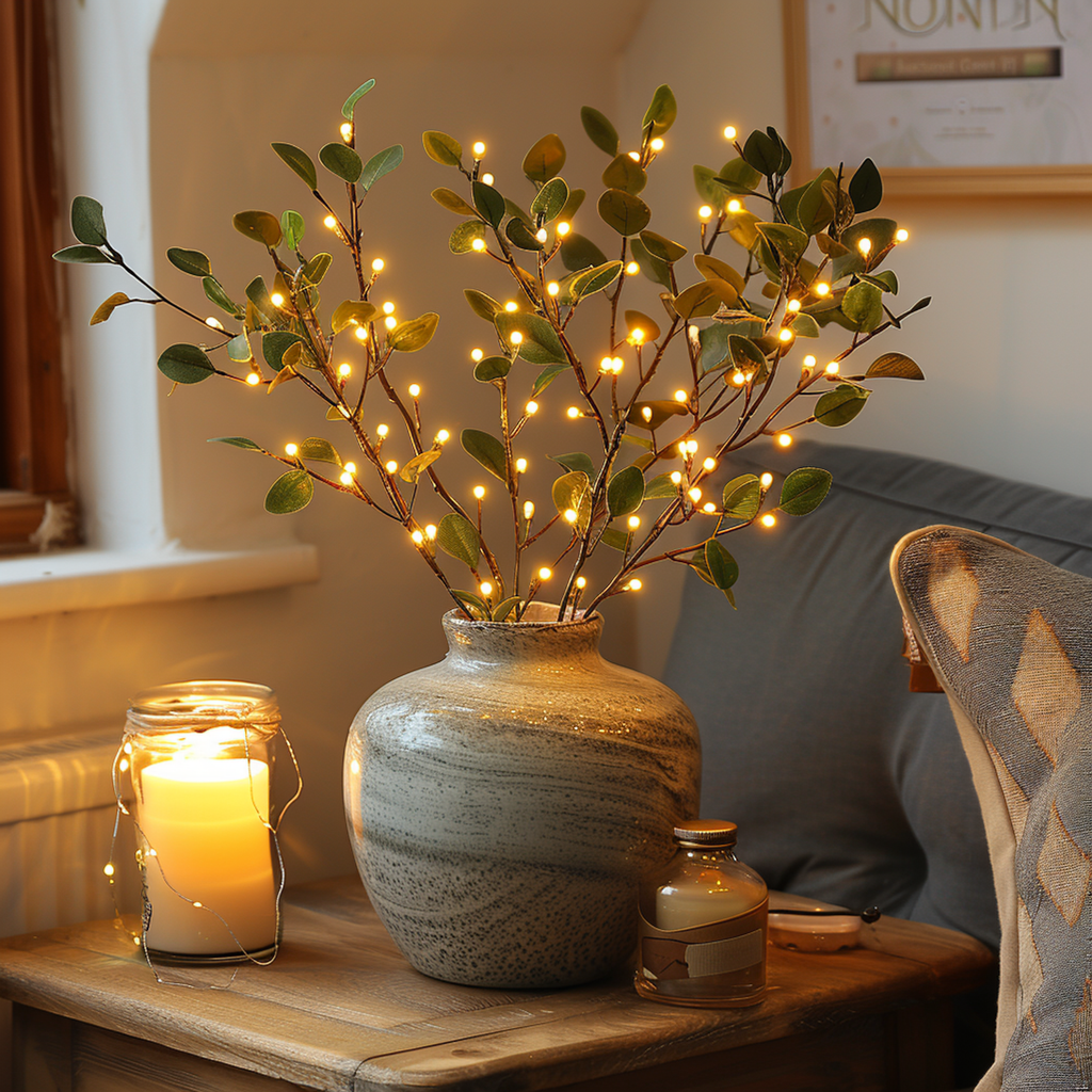 Mosrugs | LumiVista Magical Olive Branch String Light – 70cm Elegant LED Decoration