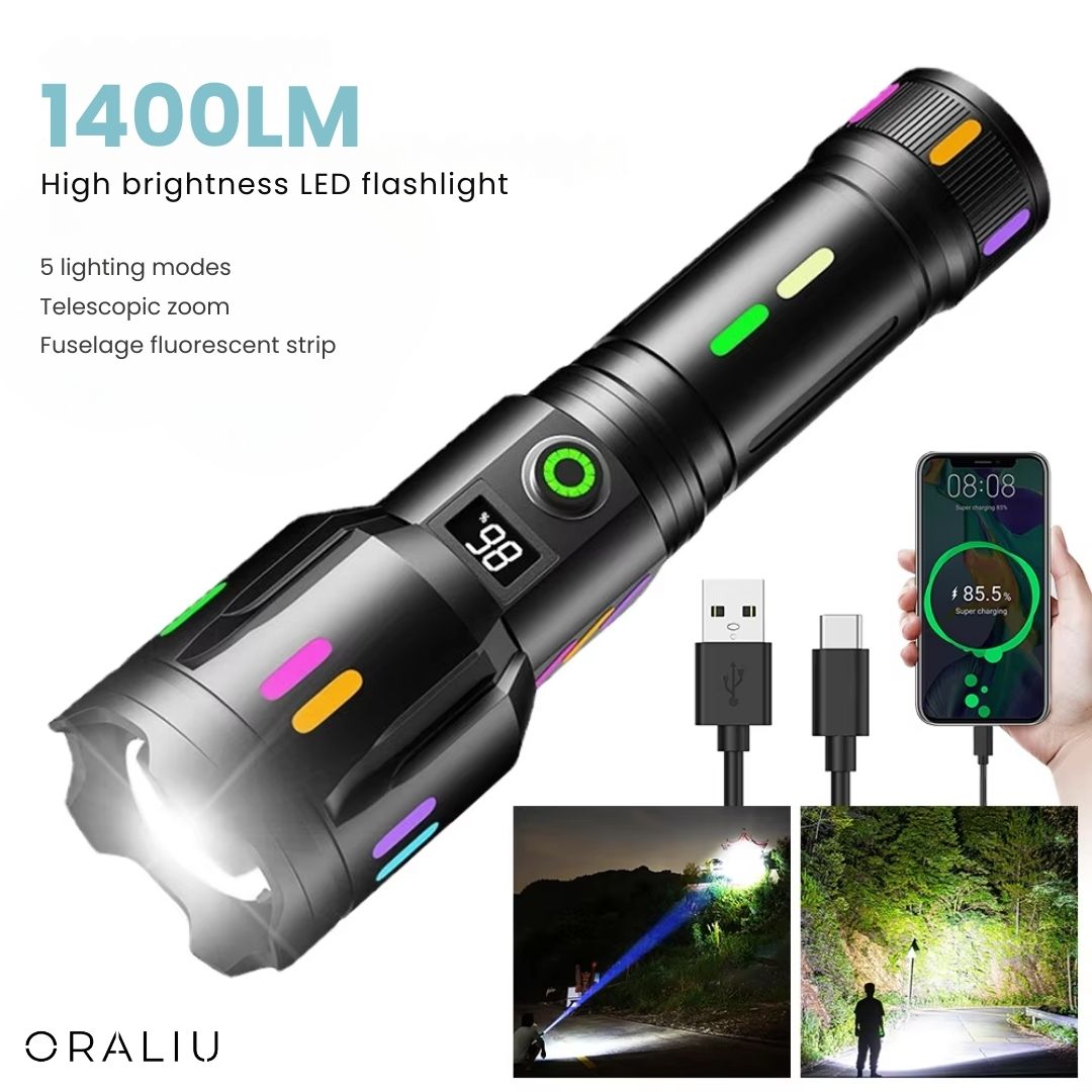 Mosrugs | Military-Grade LED Flashlight – Rechargeable – 9000 Lumens