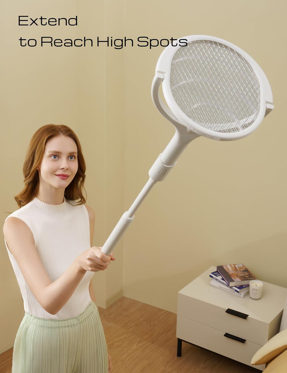 Mosrugs | Rechargeable Electric Fly Swatter with Flexible 90° Rotating Head – High-Voltage Mosquito & Insect Zapper