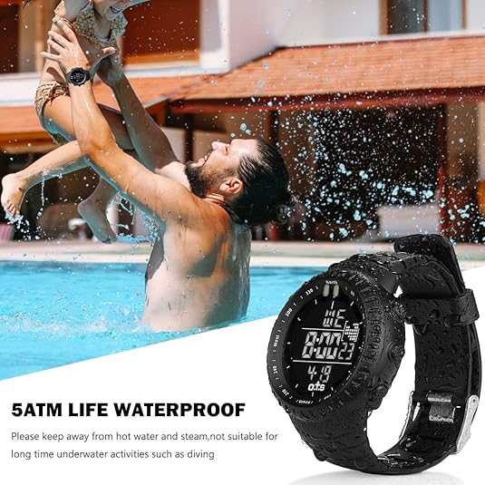 Mosrugs | Henry Waterproof Men’s Digital Sports Watch – Shockproof, Tactical & LED Backlit Outdoor Timepiece