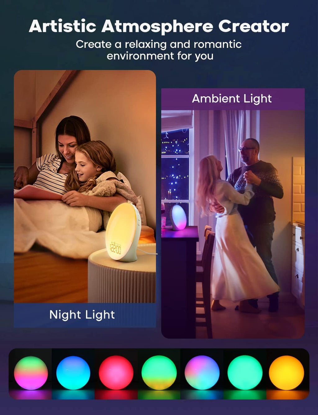 Mosrugs | GlowRise Natural Wake-Up Light Alarm Clock with Sunrise & Sunset Simulation