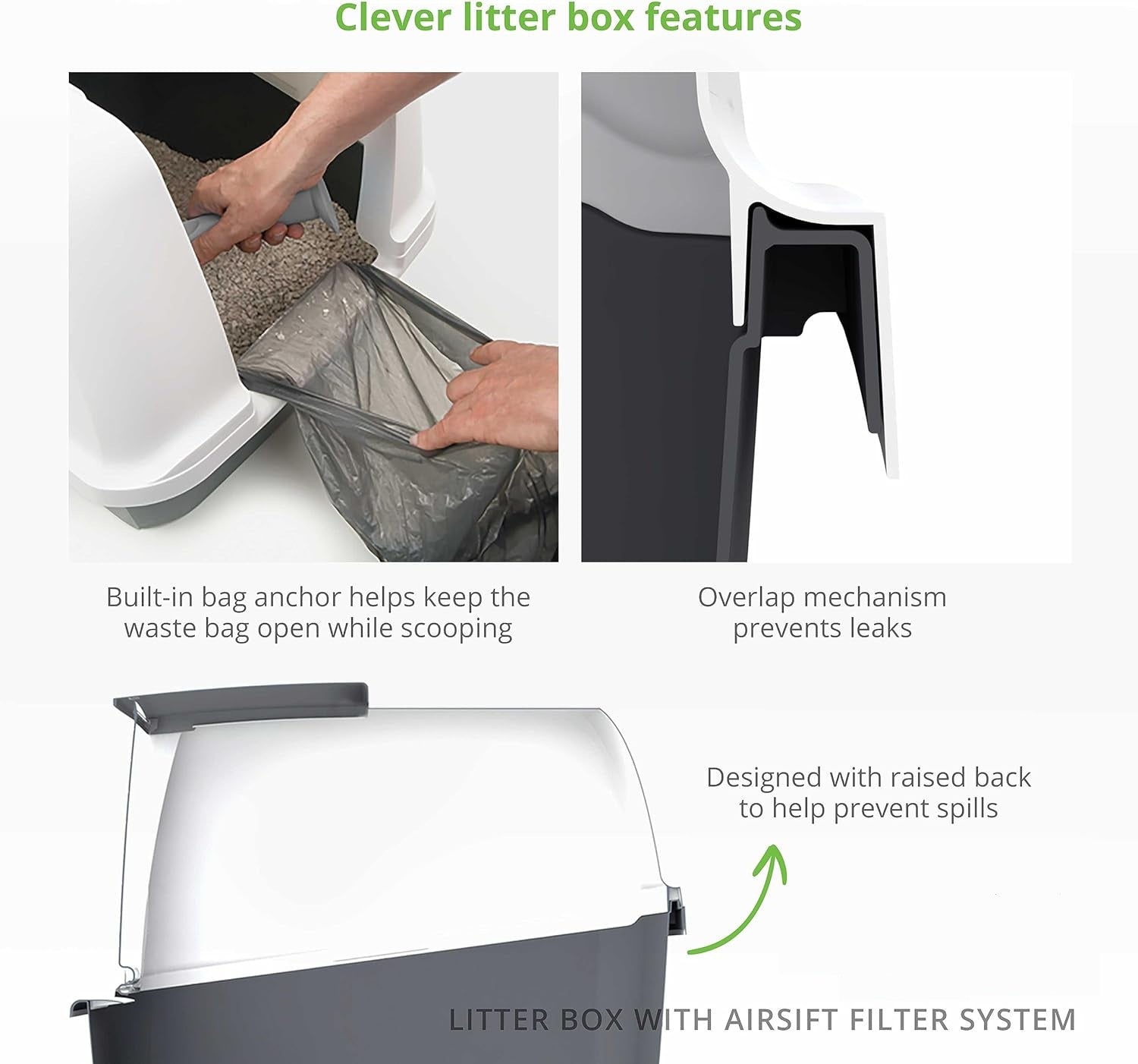 Mosrugs | PetHome XL Cat Litter Box – Extra Large Covered Litter Tray with Odor Control