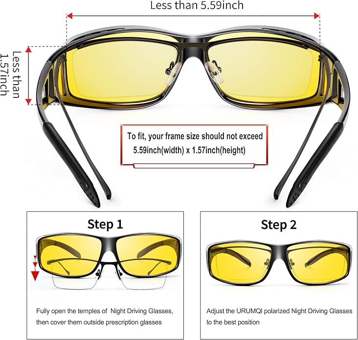 Mosrugs | Jeremy Night Vision Polarised Driving Glasses – Anti-Glare Glasses for Safer Night Driving