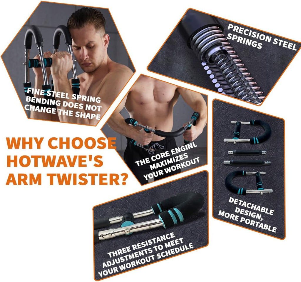 Mosrugs | Twister Arm Exerciser – Adjustable Spring Workout Bar for Upper Body Strength Training