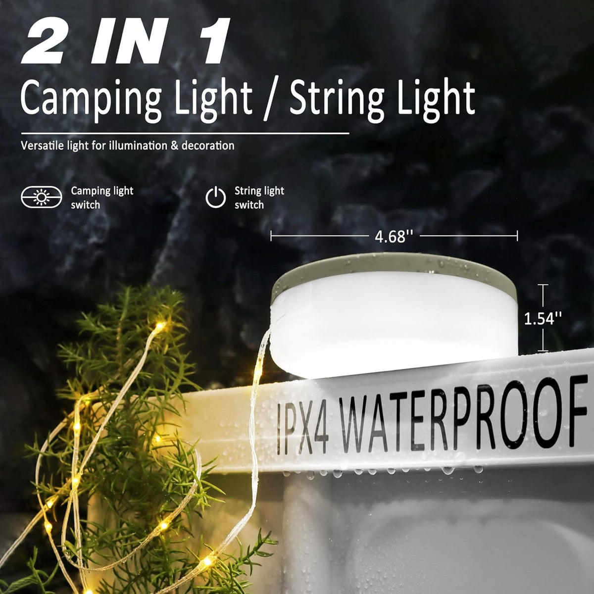 Mosrugs | Portable LED Camping String Light – USB Rechargeable Waterproof Fairy Lights for Outdoor & Indoor Use (10m)