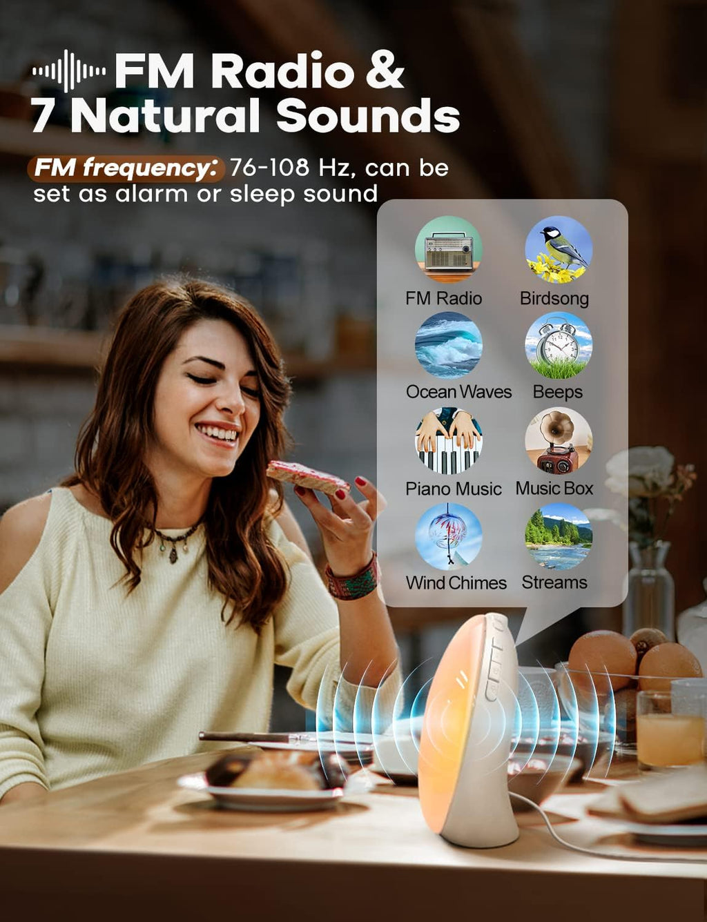 Mosrugs | GlowRise Natural Wake-Up Light Alarm Clock with Sunrise & Sunset Simulation