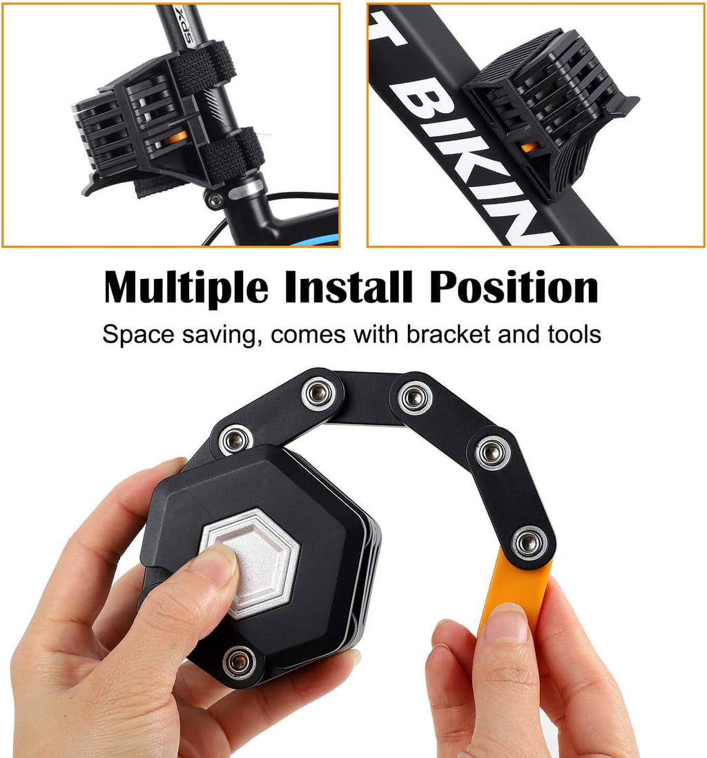 Mosrugs | SafeRide Foldable Heavy-Duty Anti-Theft Bike Lock – Ultra Strong Security Chain