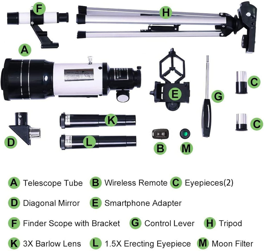 Mosrugs | Professional Astronomical Telescope | 70mm Aperture, 300mm Focal Length & Easy Setup for Stargazing and Nature Exploration