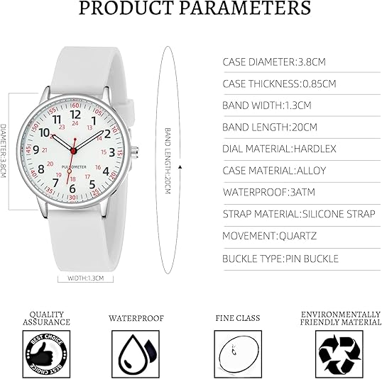 Mosrugs | Stylish Women’s Clip-On Watch – Waterproof Silicone Fob Watch in Elegant Colours