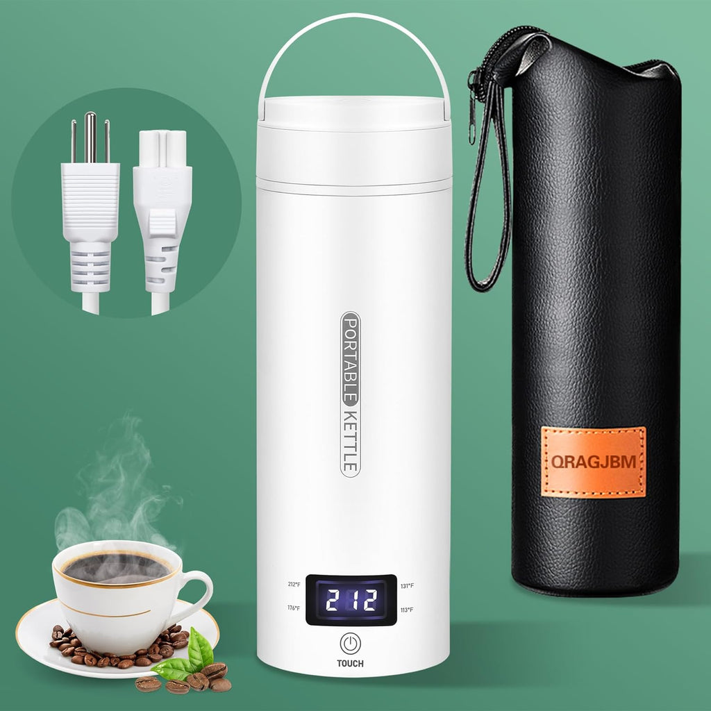 Mosrugs | Portable Electric Travel Kettle | Compact Stainless Steel Smart Kettle with LCD
