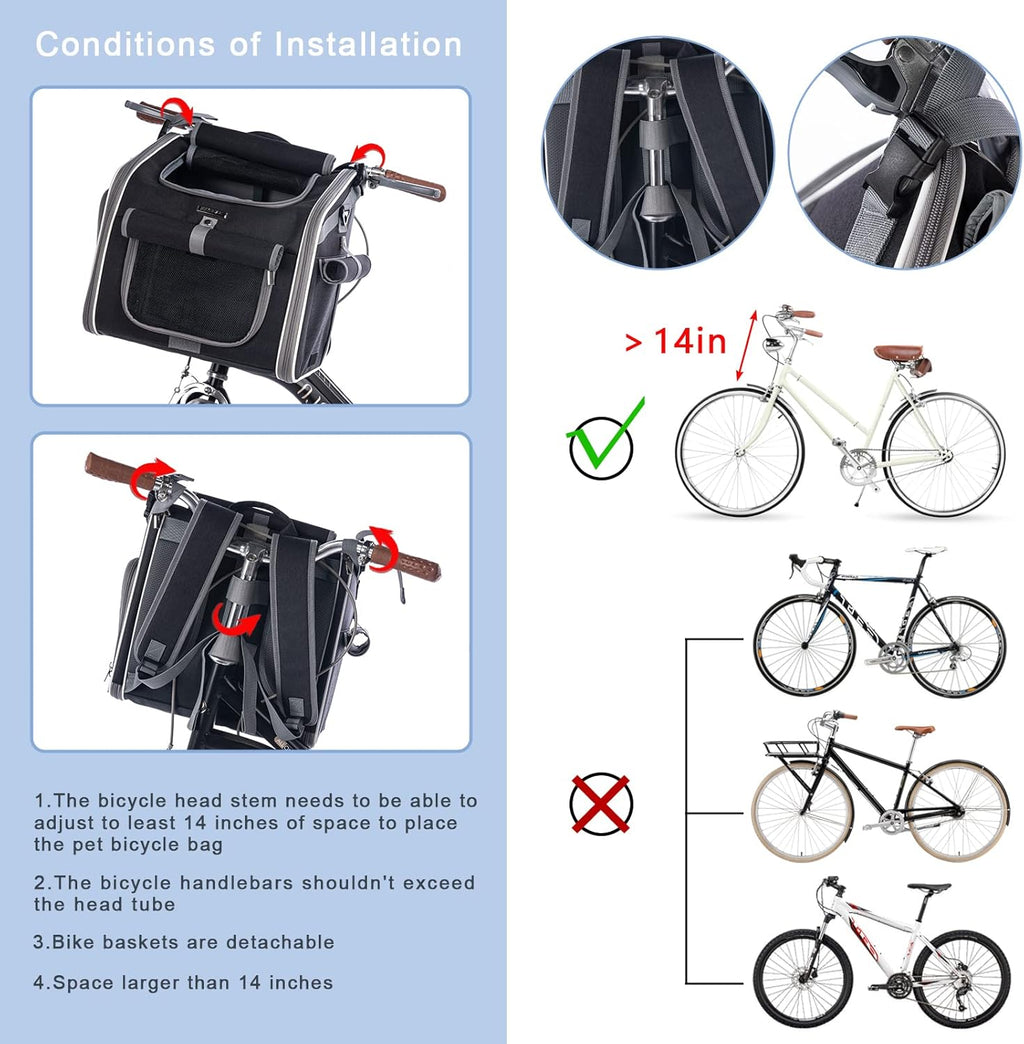 Mosrugs | Max – Pet Bike Basket for Dogs & Cats