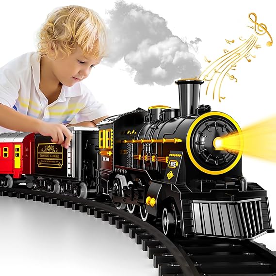 Mosrugs | PlayTrain – Classic Steam Train Set for Kids | Imaginative Railway Play