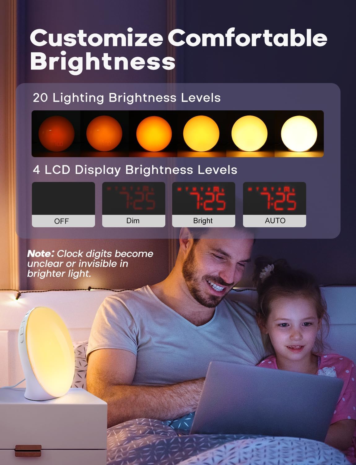 Mosrugs | GlowRise Natural Wake-Up Light Alarm Clock with Sunrise & Sunset Simulation
