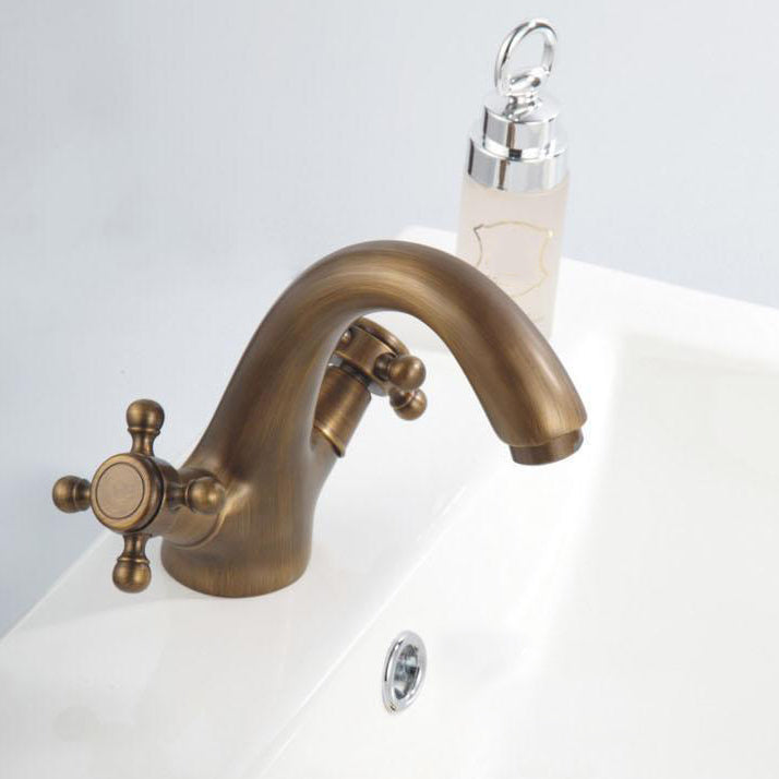 Mosrugs | Industrial Wide-Spread Bathroom Faucet with Dual Cross Handles – Brass Construction