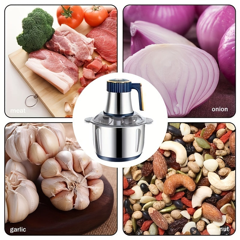 Mosrugs | Stainless Steel Food Processor – Powerful Meat Grinder & Vegetable Chopper (5L, 5000 RPM)