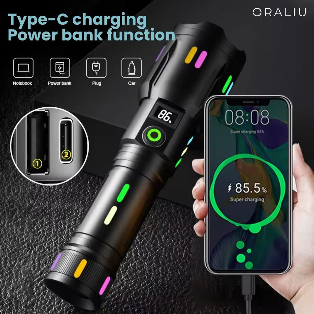 Mosrugs | Military-Grade LED Flashlight – Rechargeable – 9000 Lumens