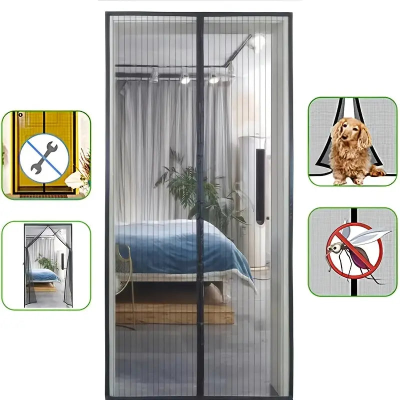 Mosrugs | BugGuard Magnetic Fly Screen Door – Hands-Free Mesh Door with Auto-Close for Insect Protection