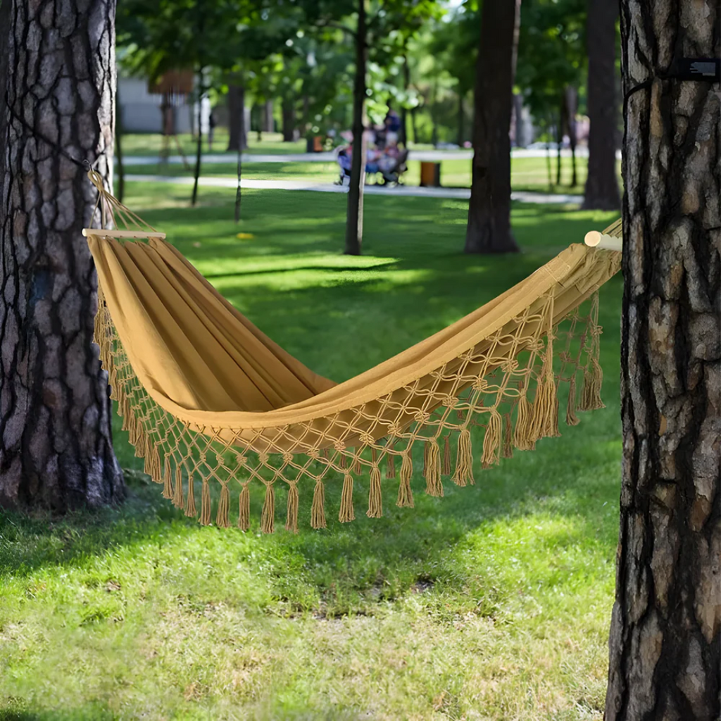 Mosrugs | Velri Premium Hammock with Wooden Spreader Bars – Indoor & Outdoor Comfort