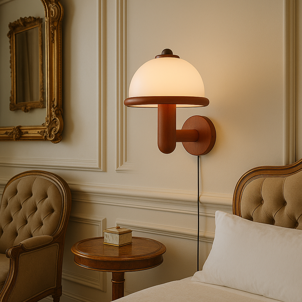 Mosrugs | NordShroom | Wooden Wall Lamp in Scandinavian Mushroom Style