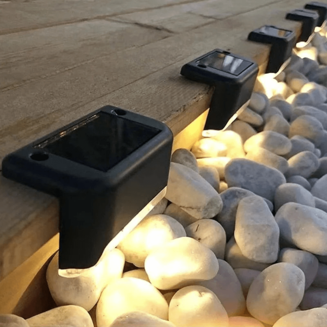 Mosrugs | Self-Adhesive Solar Outdoor Lights – Waterproof Wall-Mounted LED Step Lamps for Gardens, Patios & Pathways