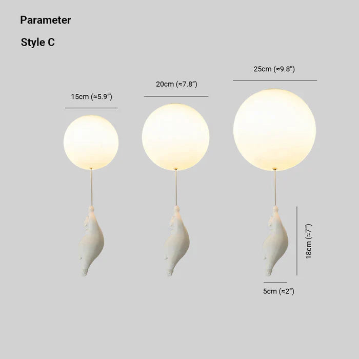 Mosrugs | CloudBear Kids Ceiling Light – Bear & Balloon LED Pendant Lamp for Nursery and Bedroom Decor