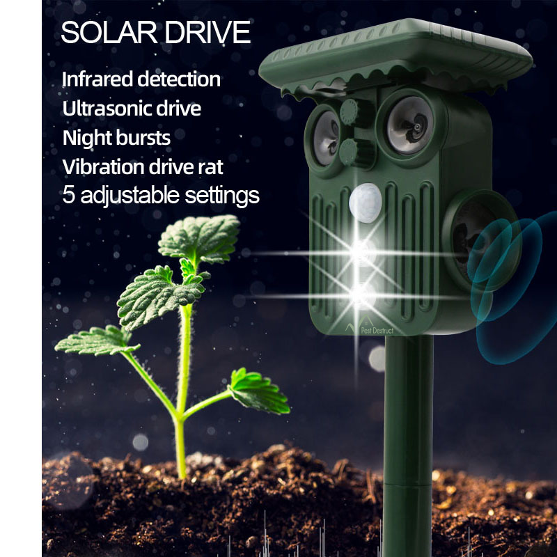 Mosrugs | Ultrasonic Solar Deer Repeller | 5 Adjustable Modes. Waterproof & Eco-Friendly for Home Gardens and Yards