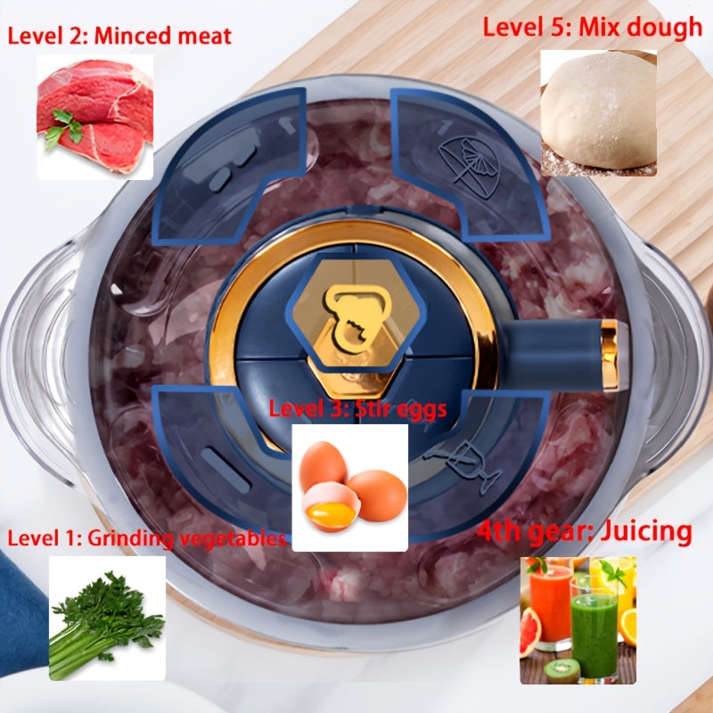 Mosrugs | Stainless Steel Food Processor – Powerful Meat Grinder & Vegetable Chopper (5L, 5000 RPM)