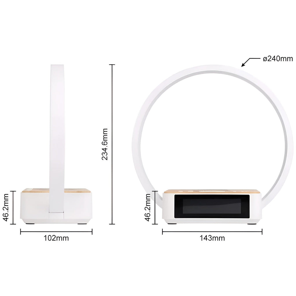 Mosrugs | GlowMax 3-in-1 LED Table Lamp – Wireless Charger, Alarm Clock & Touch Control
