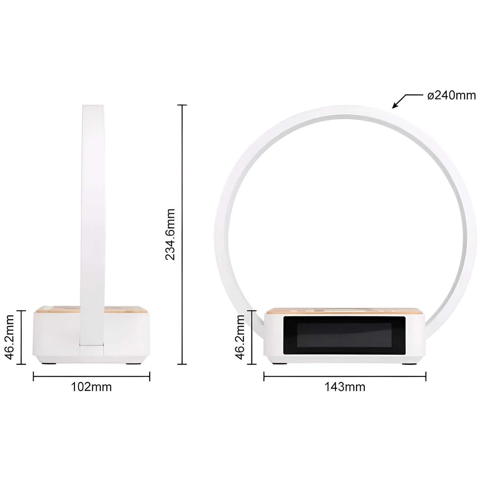 Mosrugs | GlowMax 3-in-1 LED Table Lamp – Wireless Charger, Alarm Clock & Touch Control