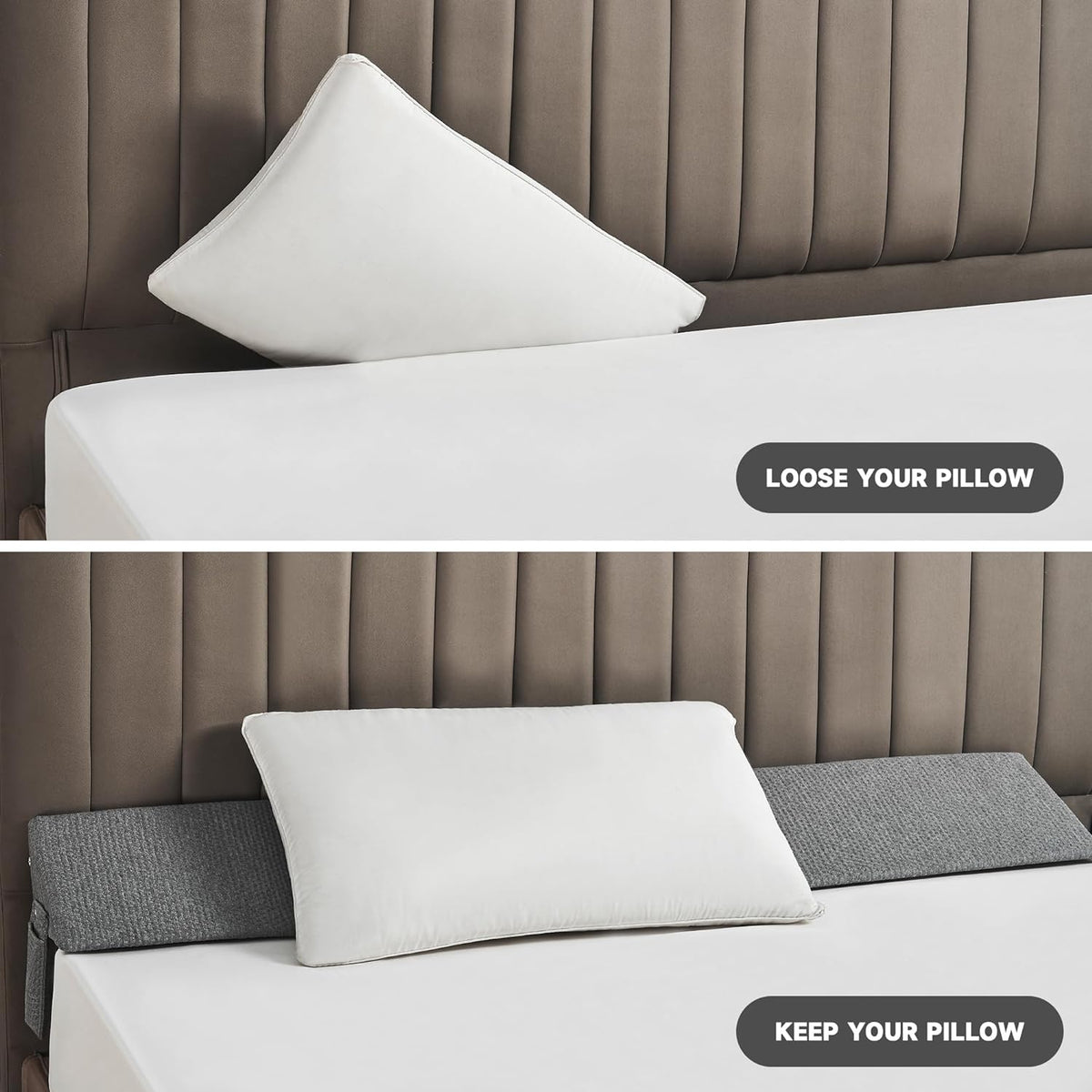 Mosrugs | Gap Filler Wedge Pillow | Adjustable Height, Compact Design & Ideal for Twin, Queen, King Beds and Sofas