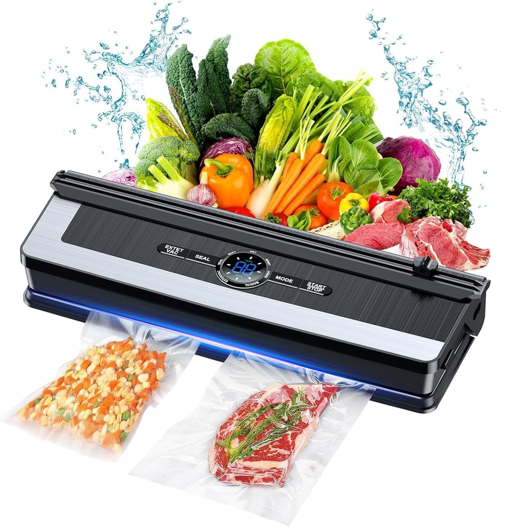 Mosrugs | 8-in-1 Vacuum Sealer with Built-In Cutter | Food Saver Machine for Dry & Moist Foods