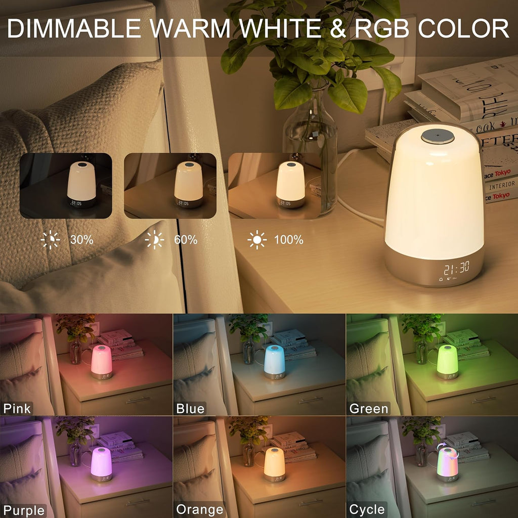 Mosrugs | Aurora Wake-Up Light with Natural Sounds – Gentle Sunrise Alarm Clock for a Refreshing Start