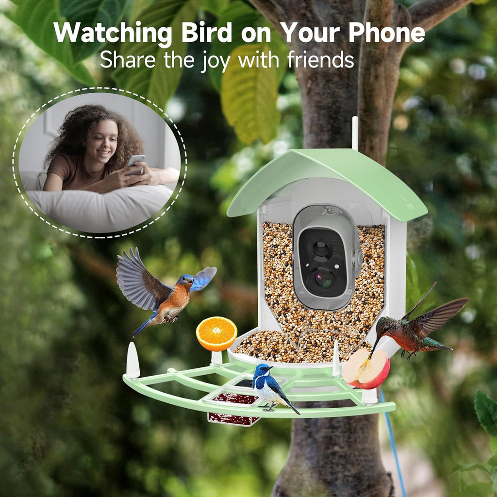 Mosrugs | Smart Bird Feeder Camera with AI Recognition & Night Vision