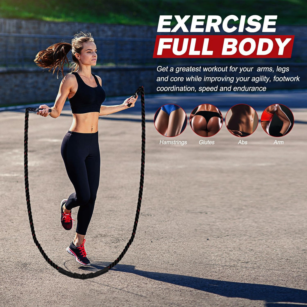 Mosrugs | PowerJump Adjustable Weighted Skipping Rope – Heavy Training Rope