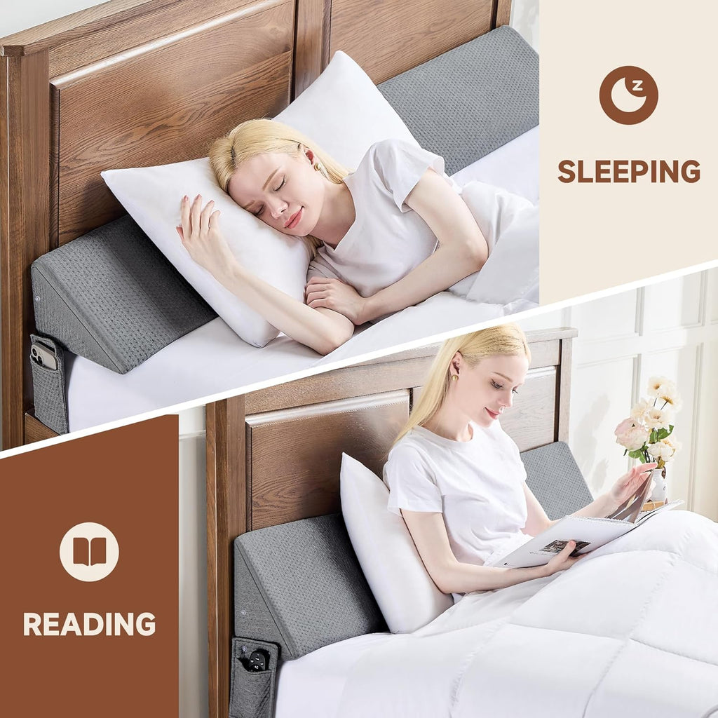 Mosrugs | Gap Filler Wedge Pillow | Adjustable Height, Compact Design & Ideal for Twin, Queen, King Beds and Sofas