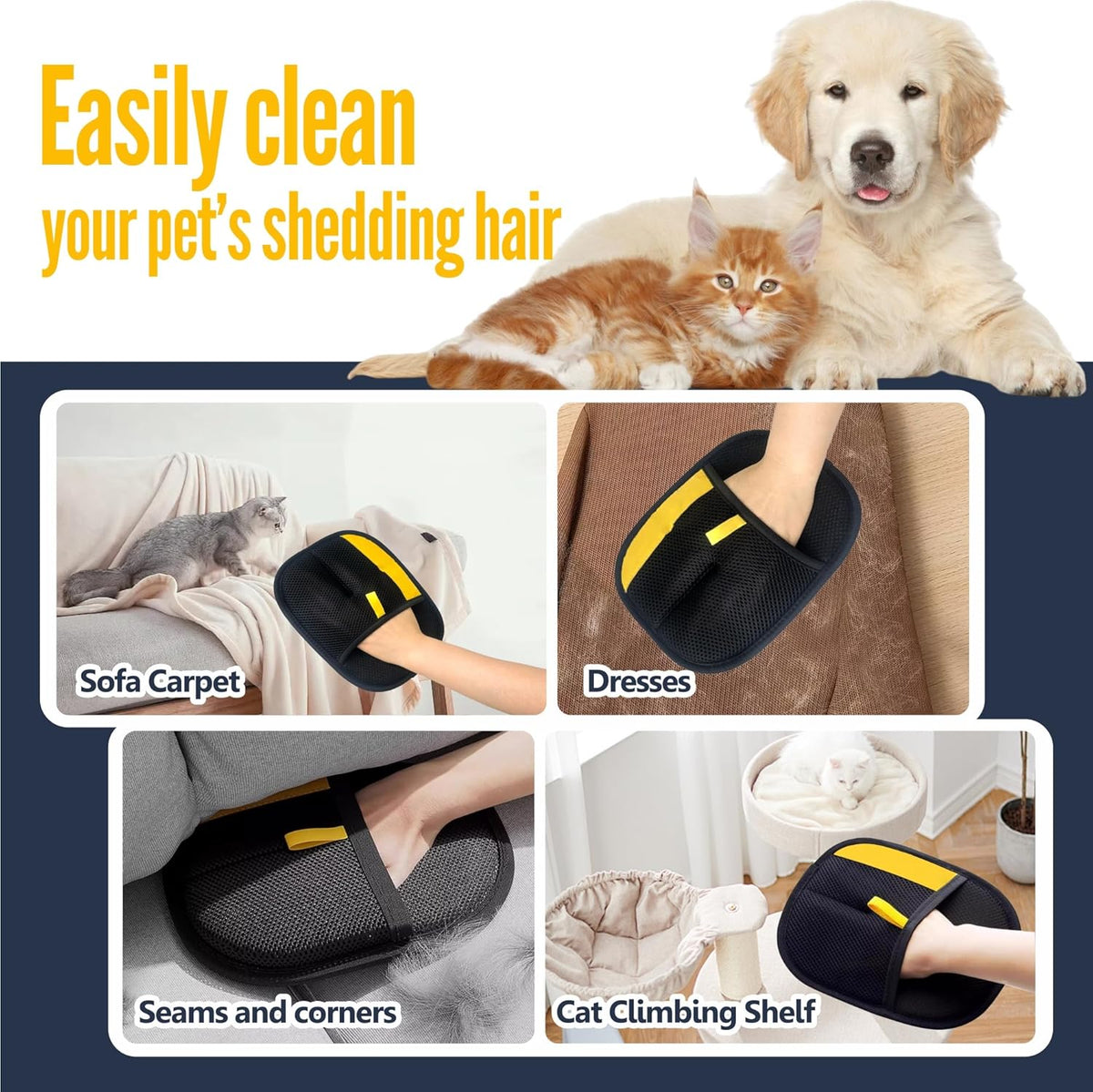 Mosrugs | FurEase – Pet Hair Removal Glove for All Coat Types | Gentle Grooming & Shedding Solution