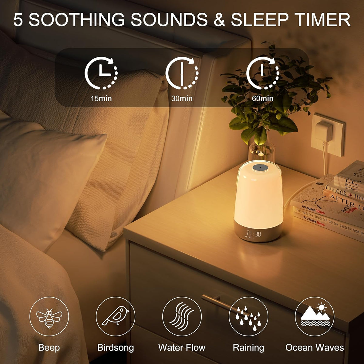 Mosrugs | Aurora Wake-Up Light with Natural Sounds – Gentle Sunrise Alarm Clock for a Refreshing Start