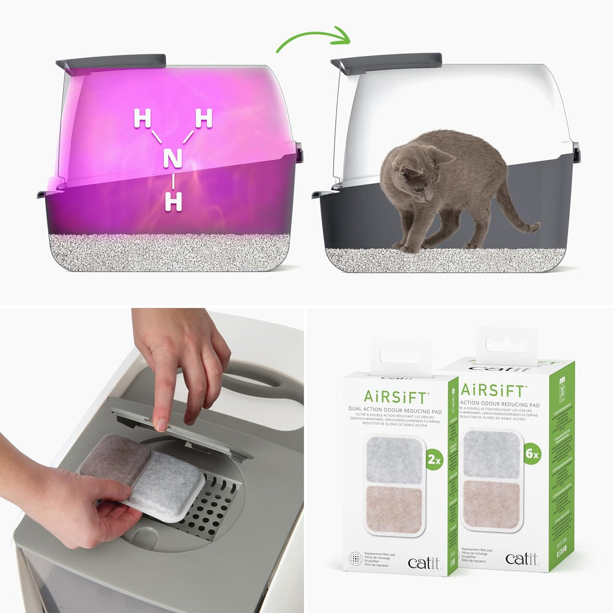 Mosrugs | PetHome XL Cat Litter Box – Extra Large Covered Litter Tray with Odor Control