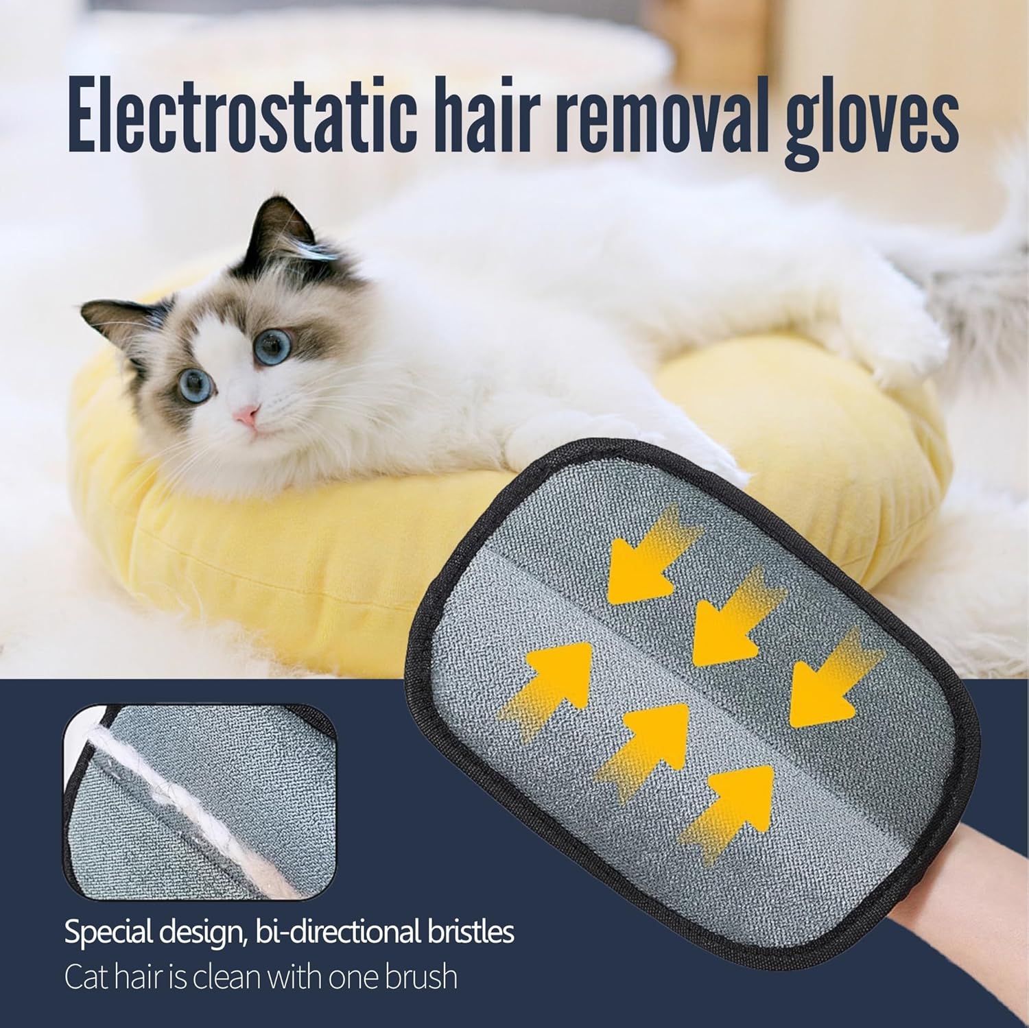 Mosrugs | FurEase – Pet Hair Removal Glove for All Coat Types | Gentle Grooming & Shedding Solution