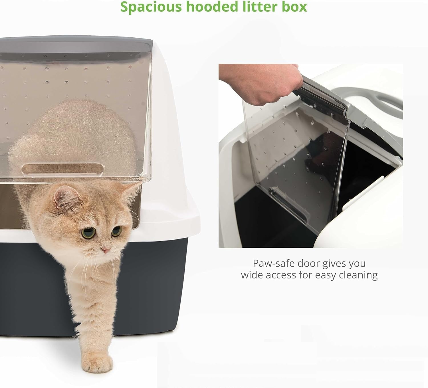 Mosrugs | PetHome XL Cat Litter Box – Extra Large Covered Litter Tray with Odor Control