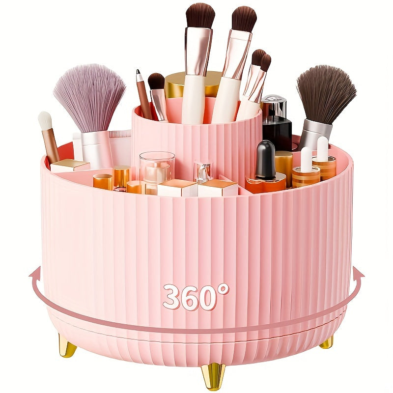 Mosrugs | GlamSpin – 360° Rotating Makeup & Desk Organiser with 5 Compartments