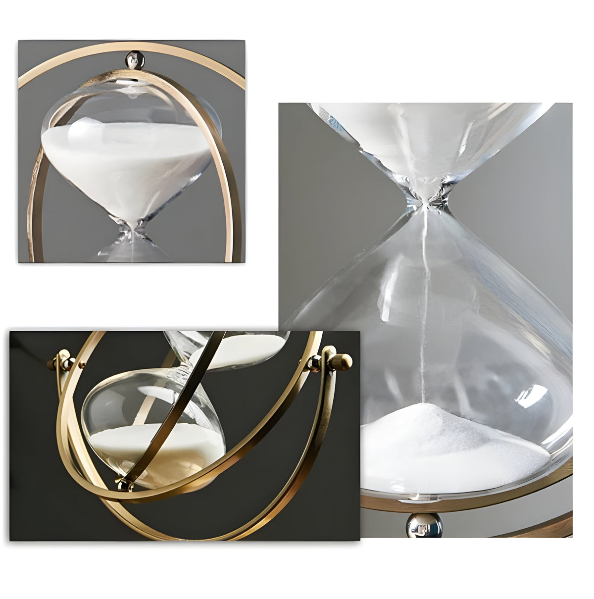 Mosrugs | GracefulTime Clock – Luxury Hourglass with Elegant Gold Frame & Timeless Design