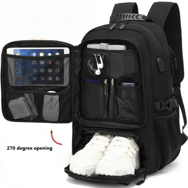 Mosrugs | Tech Trek Pro 50-80L – The Ultimate Backpack with USB Charging Port | Durable & Spacious