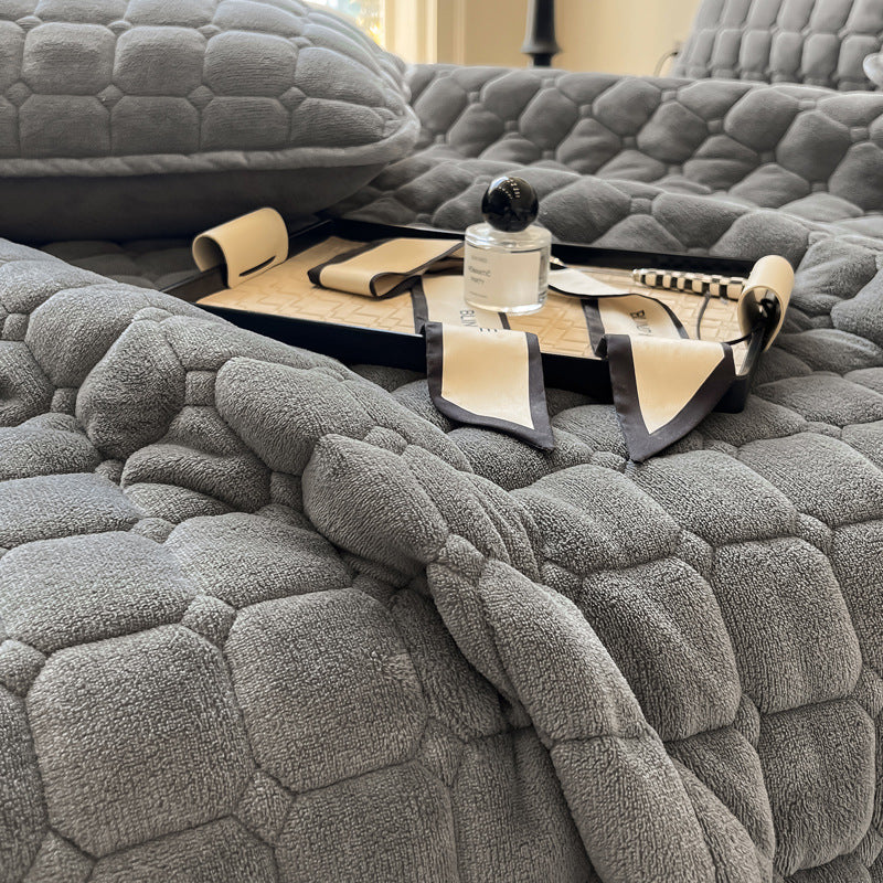 Mosrugs | Modern Soft Throw Blanket with Square Texture – Stylish Fluffy Bed & Sofa Cover