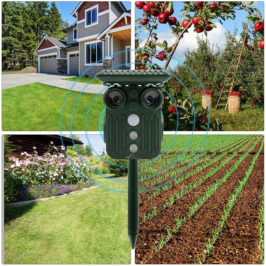 Mosrugs | Ultrasonic Solar Deer Repeller | 5 Adjustable Modes. Waterproof & Eco-Friendly for Home Gardens and Yards
