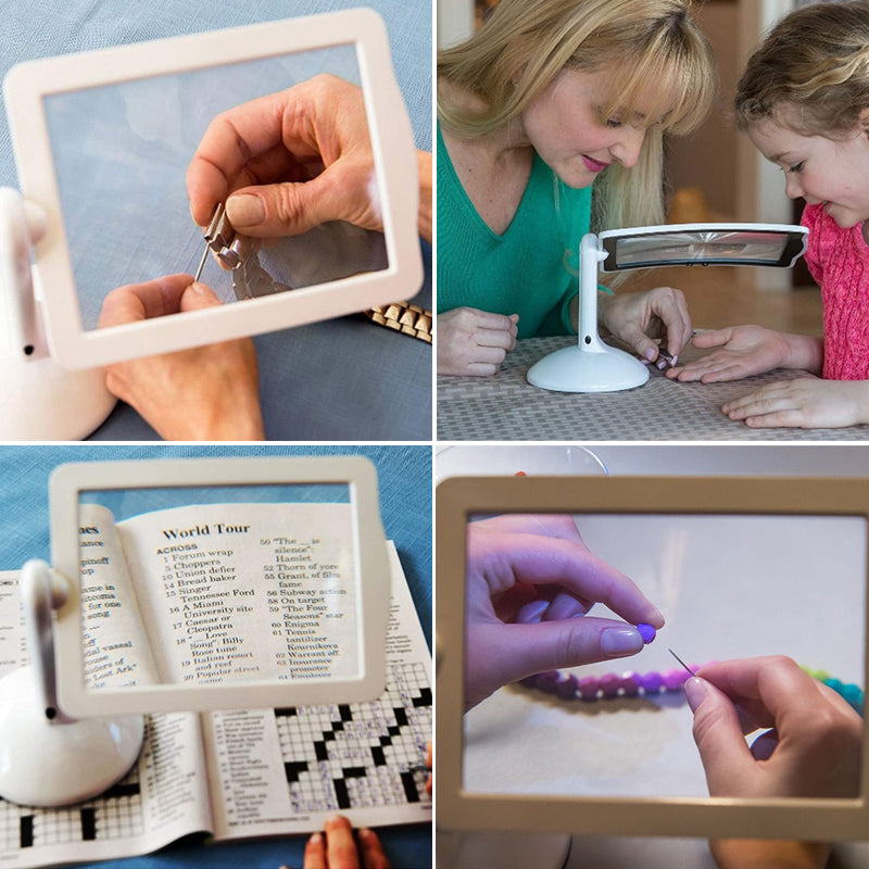Mosrugs | Hands-Free LED Desk Magnifier – 3X Magnification for Precision Work