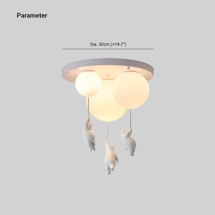 Mosrugs | CloudBear Kids Ceiling Light – Bear & Balloon LED Pendant Lamp for Nursery and Bedroom Decor